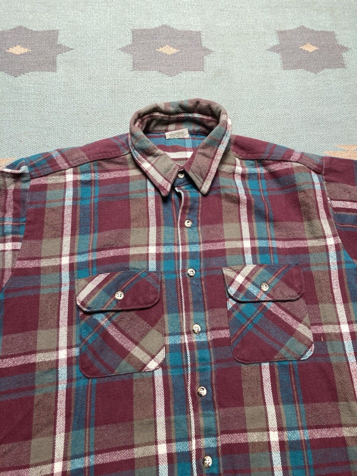 FiveBrother × Vintage VTG five brother flannel shirt woven cotton check XL tall Size US XL / EU 56 / 4 - 2 Thumbnail