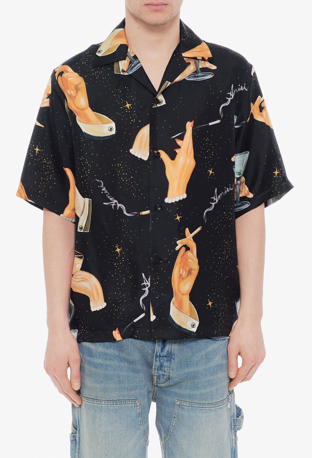 Amiri Last Size Amiri Champagne Print Silk Shirt Size US M / EU 48-50 / 2 - 1 Thumbnail