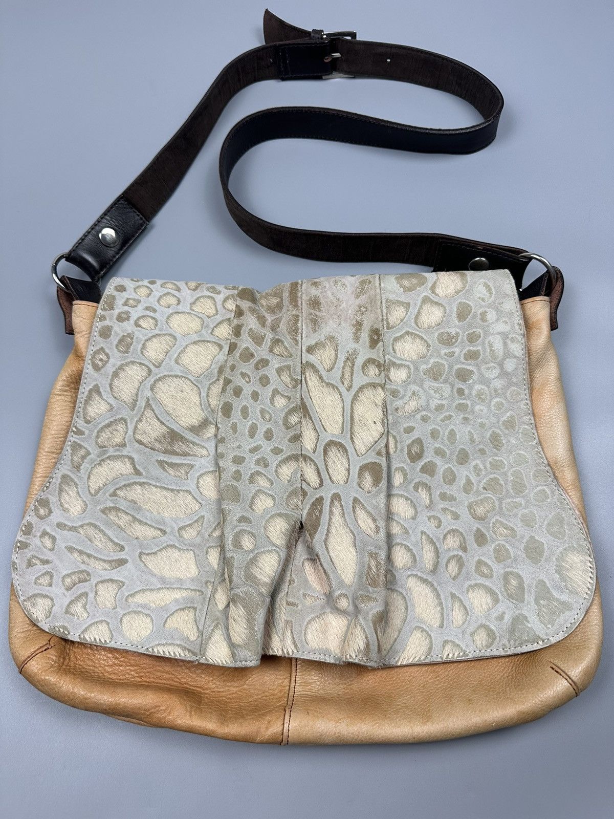 Genuine Leather Vintage Custom Made Leather Leopard Shoulder Bags Size ONE SIZE - 3 Thumbnail