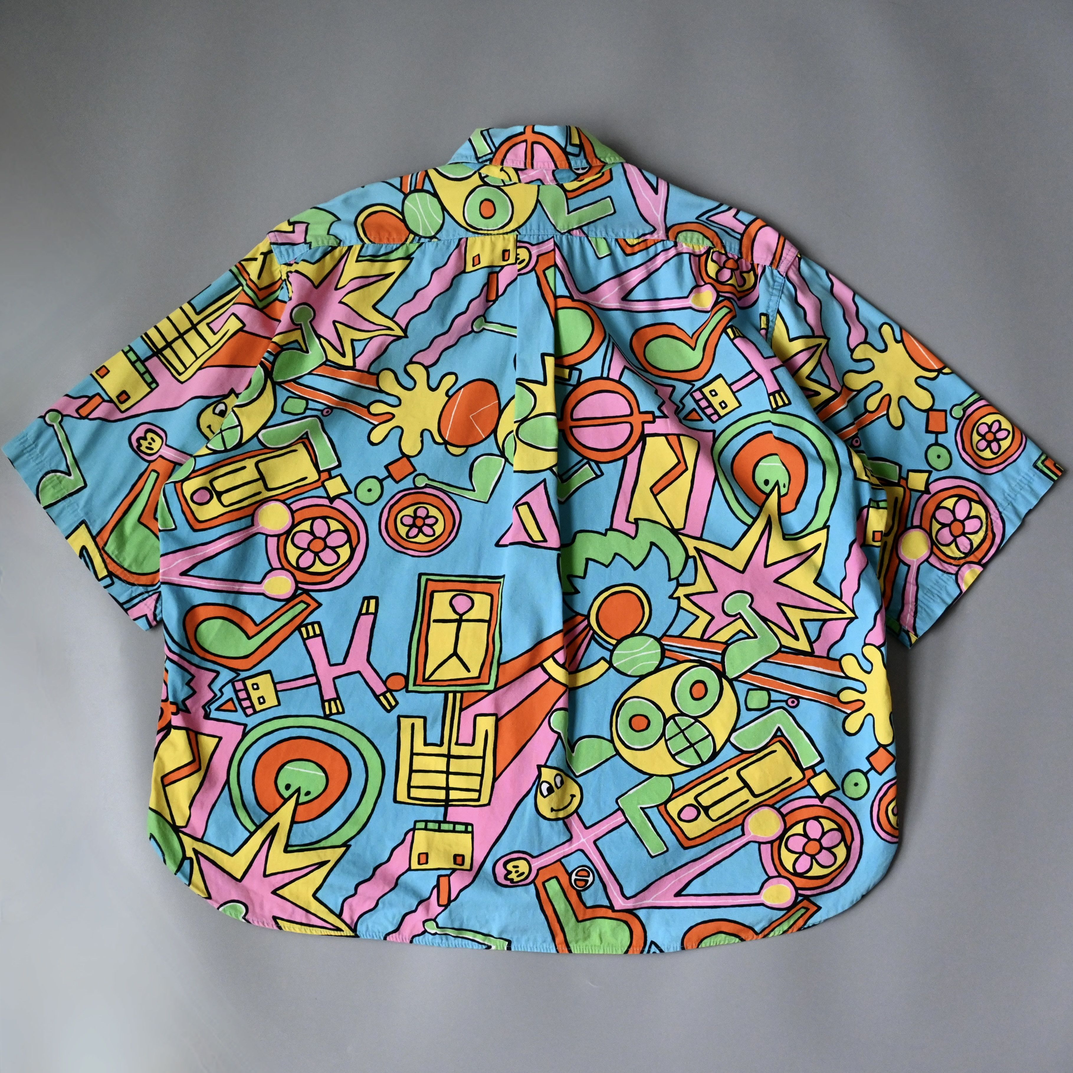 Jams World VTG 80s JAMS Surfline postmodern art cotton shirt XL, robot Size US XL / EU 56 / 4 - 3 Thumbnail