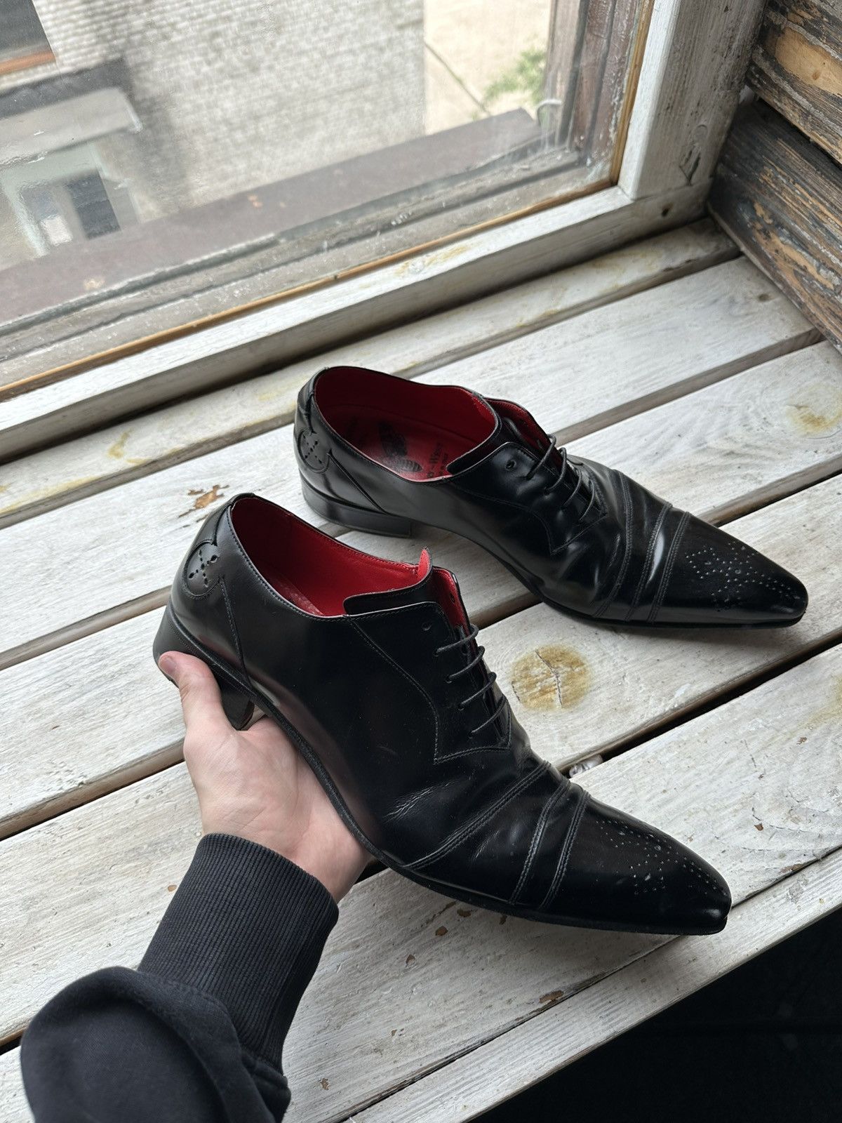 OPIUM🚨 JEFFERY WEST BLACK LEATHER AVANT GARDE SHOES GOTHIC