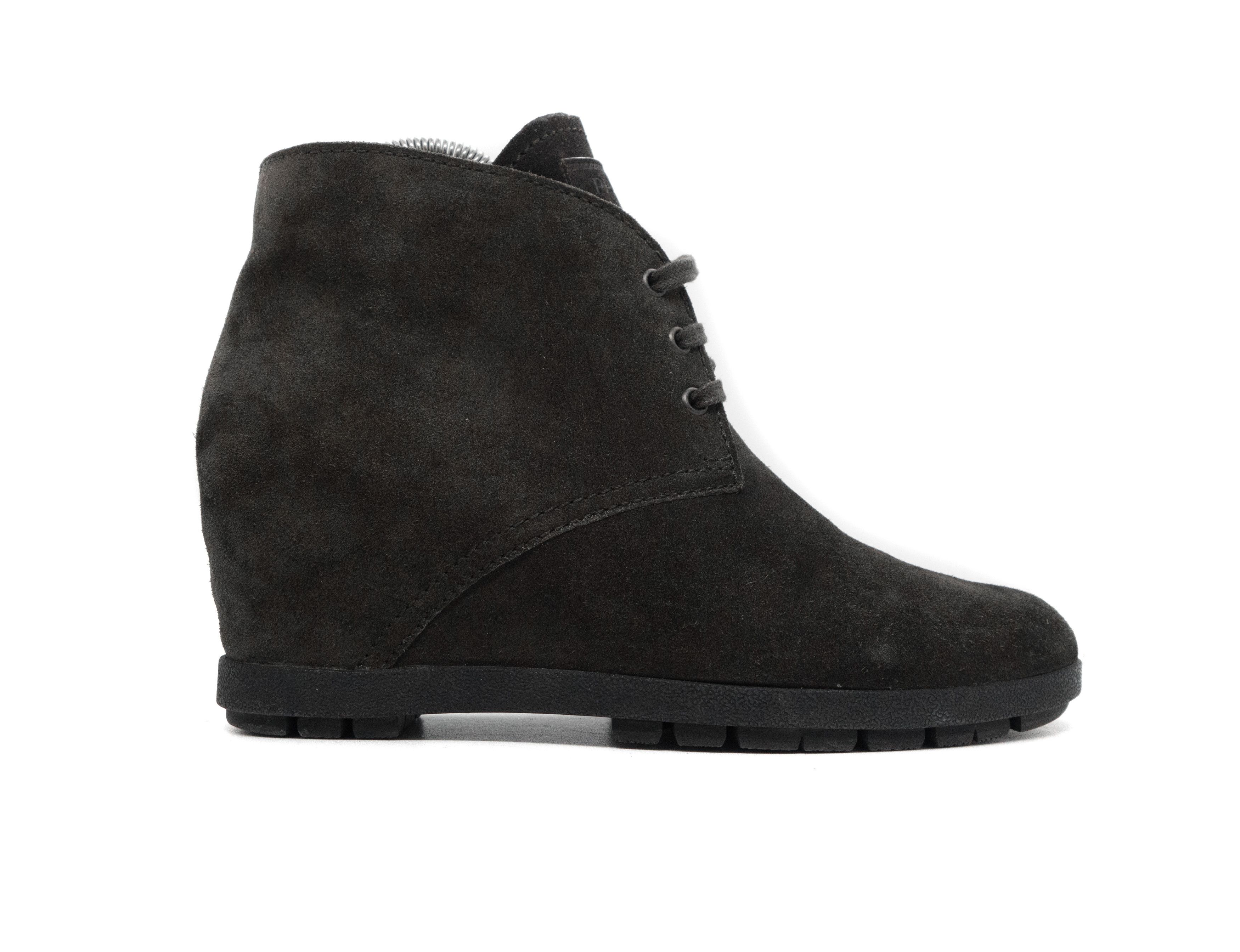 Prada Suede Wedge Desert Ankle High Boots Size US 10 / IT 40 - 2 Thumbnail
