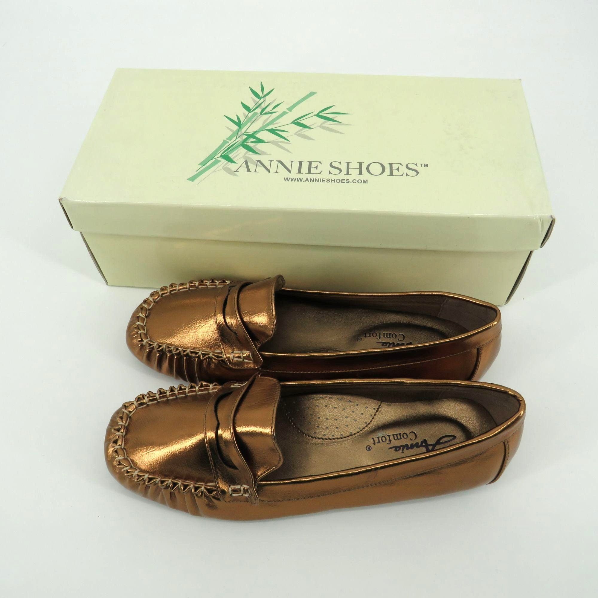 Other Annie Shoes Women's Metallic Bronze Loafers Size 6 Comfort S Size US 6 / IT 36 - 1 Thumbnail