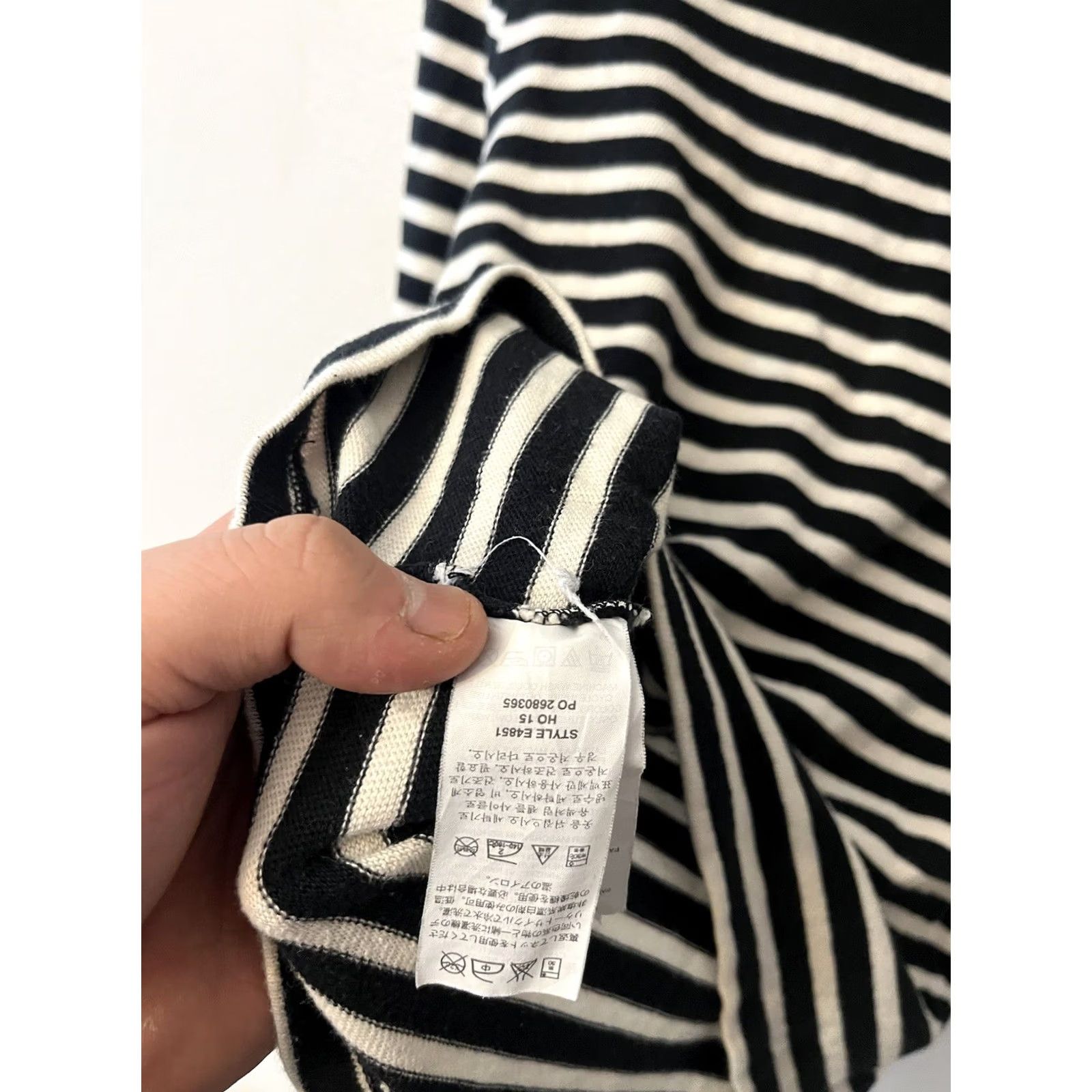 J.Crew J.Crew Sweater Women XS Blue Striped 100% Cotton Turtleneck Pullover Fitted Size XS / US 0-2 / IT 36-38 - 4 Thumbnail