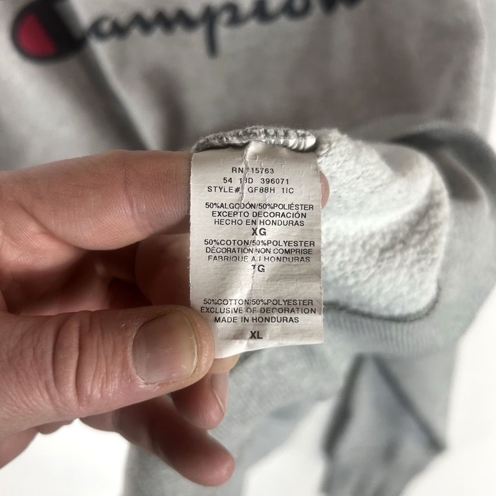 Champion Champion Shirt Mens XL Gray Authentic Athleticwear Sweatshirt Crewneck Classic Big Logo Size US XL / EU 56 / 4 - 3 Thumbnail