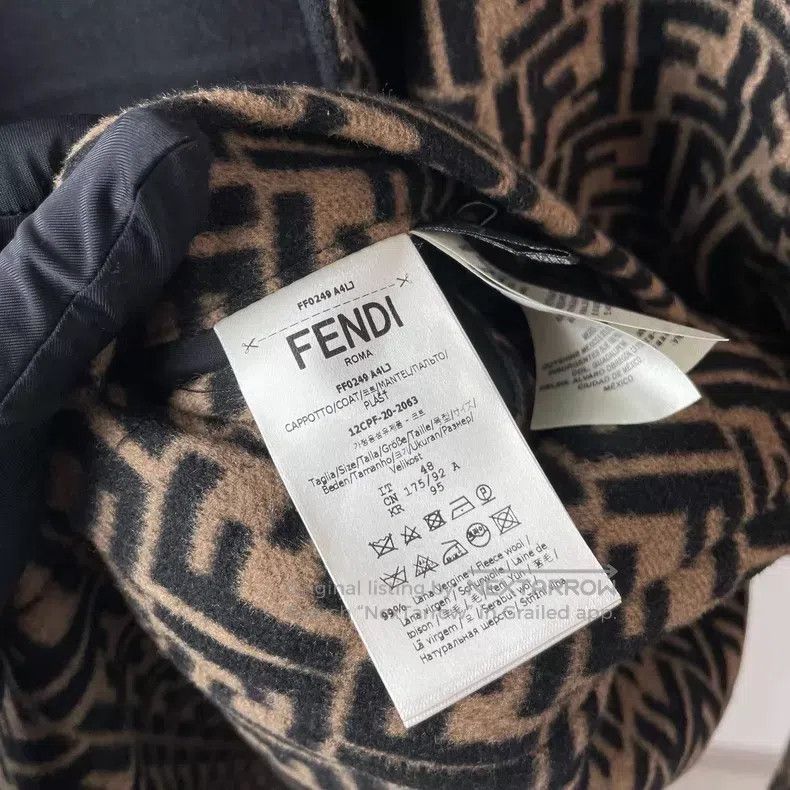 Fendi Fendi Double-Sided Monogram Wool Coat, Black Size US M / EU 48-50 / 2 - 5 Thumbnail