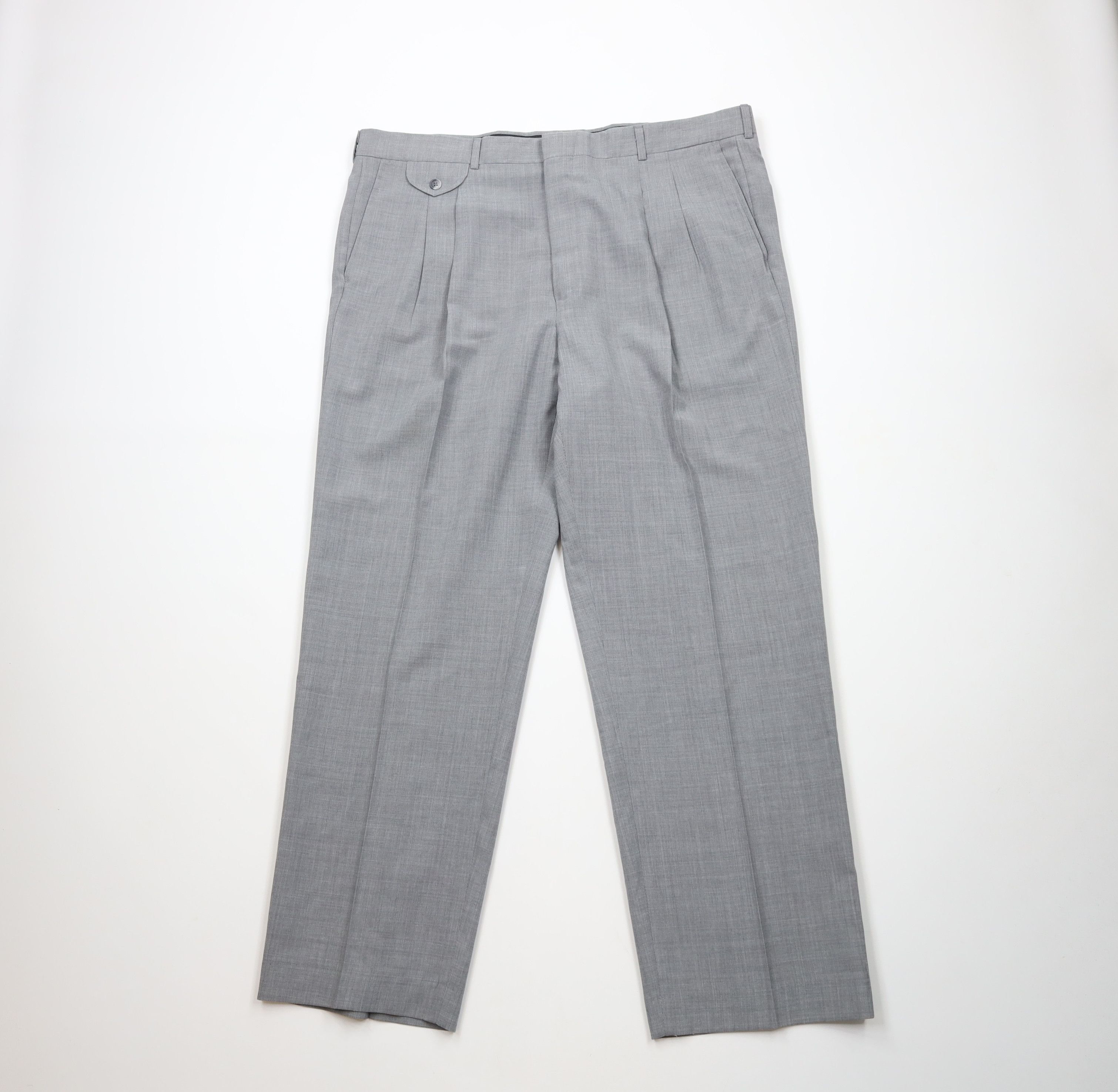 Vintage Vintage 90s Streetwear Wool Wide Leg Chino Pants Gray USA Size US 40 / EU 56 - 1 Thumbnail