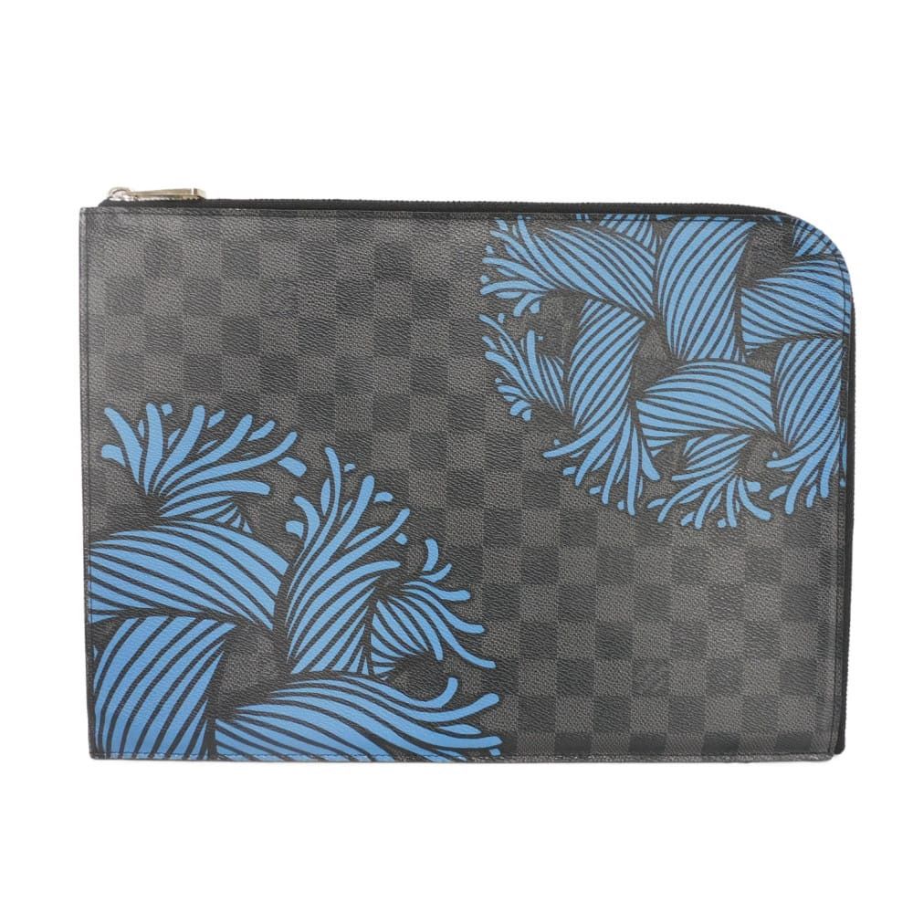 Louis Vuitton Louis Vuitton Louis Vuitton Pochette Jour GM Damier Graphite Clutch Bag Textile Clutch Bag N41685 DUTY FREE for USA Size ONE SIZE - 1 Thumbnail