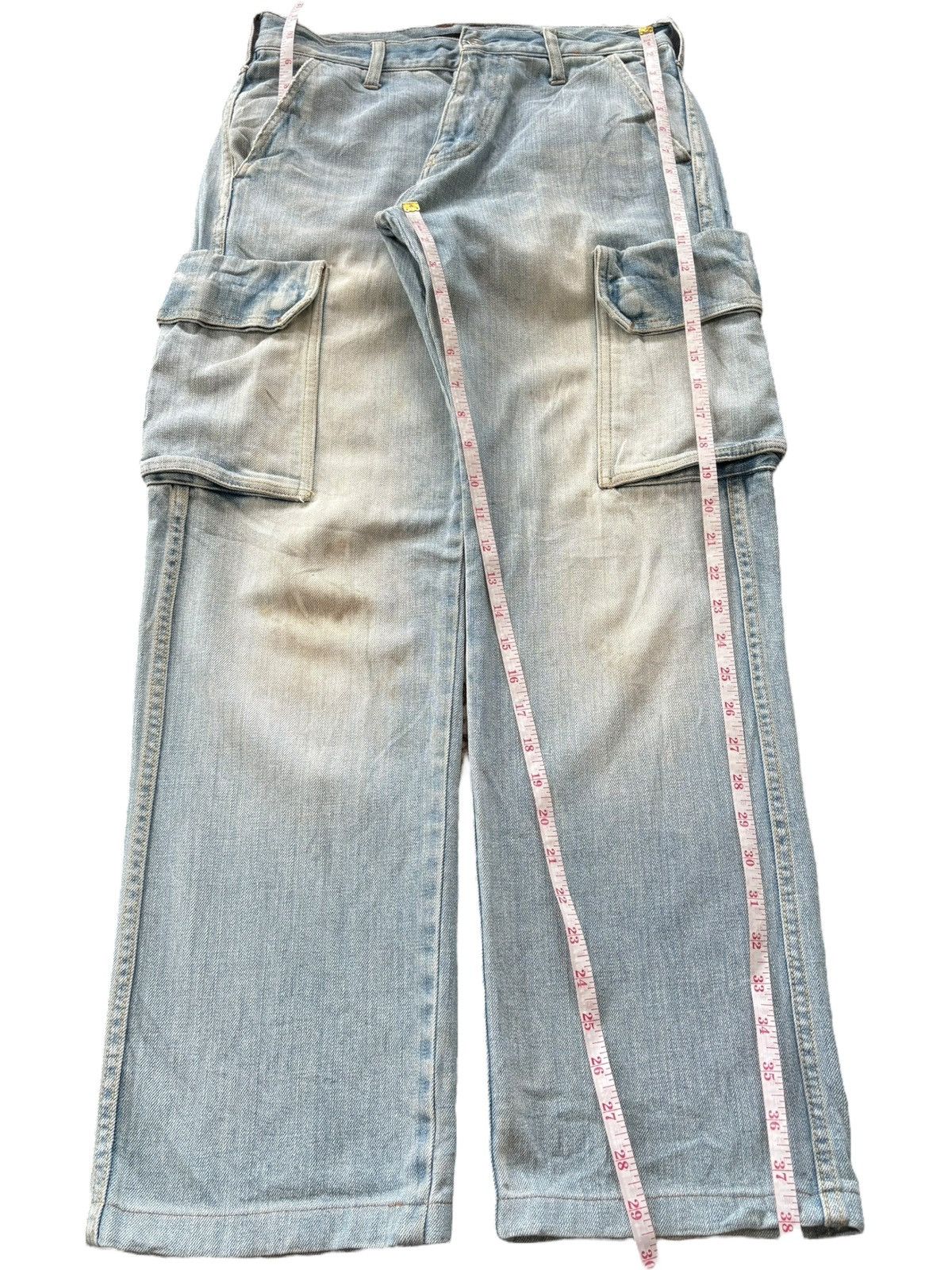 Global Work Vintage Japanese Brand Faded Wash Loose Cargo Jeans Size US 29 - 6 Thumbnail
