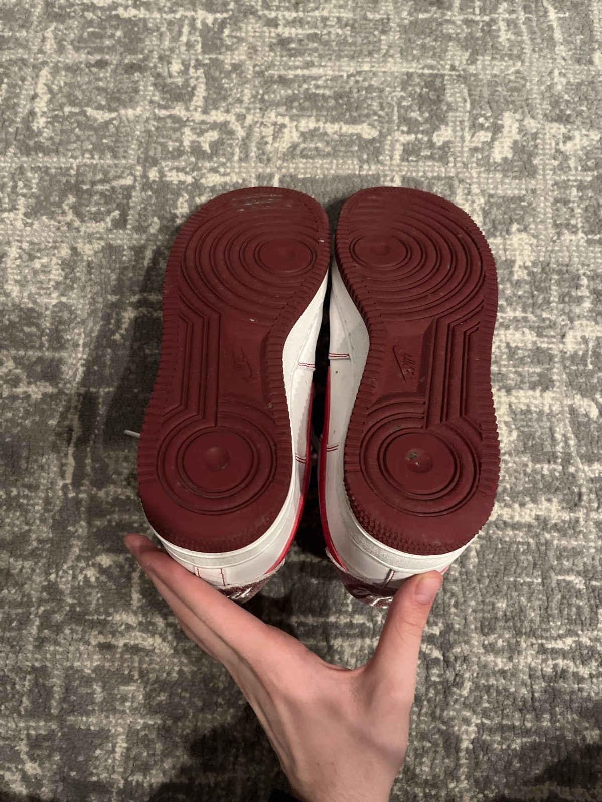 Nike Double Red and White Air Forces Size US 11 / EU 44 - 2 Thumbnail