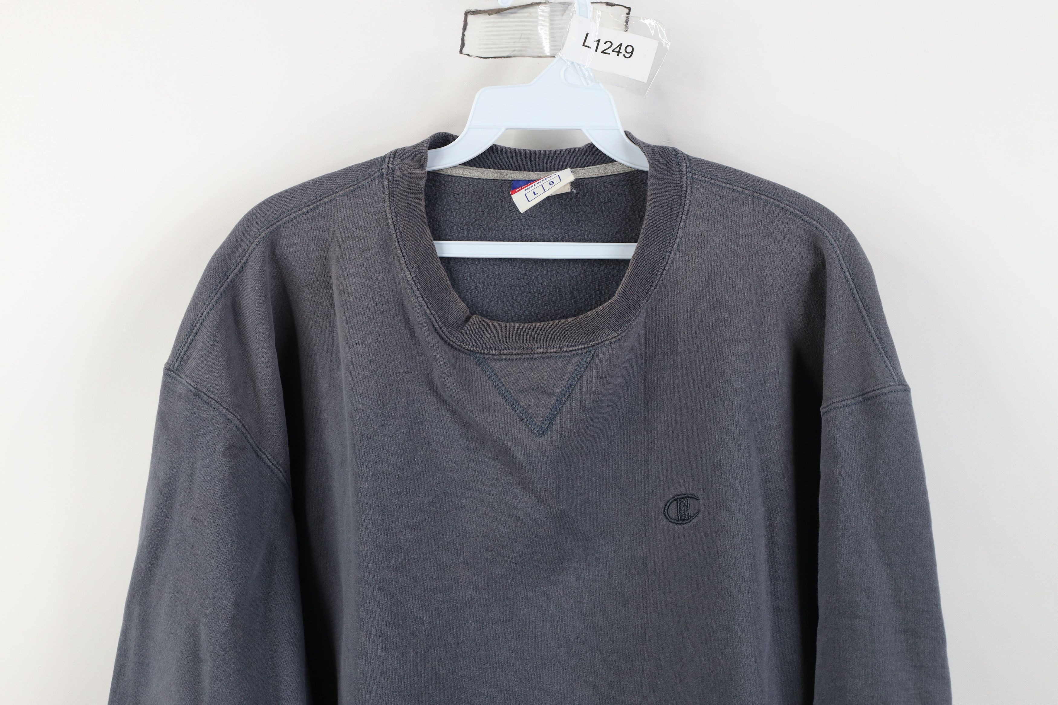 Champion Vintage 90s Champion Crewneck Sweatshirt Steel Blue Size US L / EU 52-54 / 3 - 2 Thumbnail