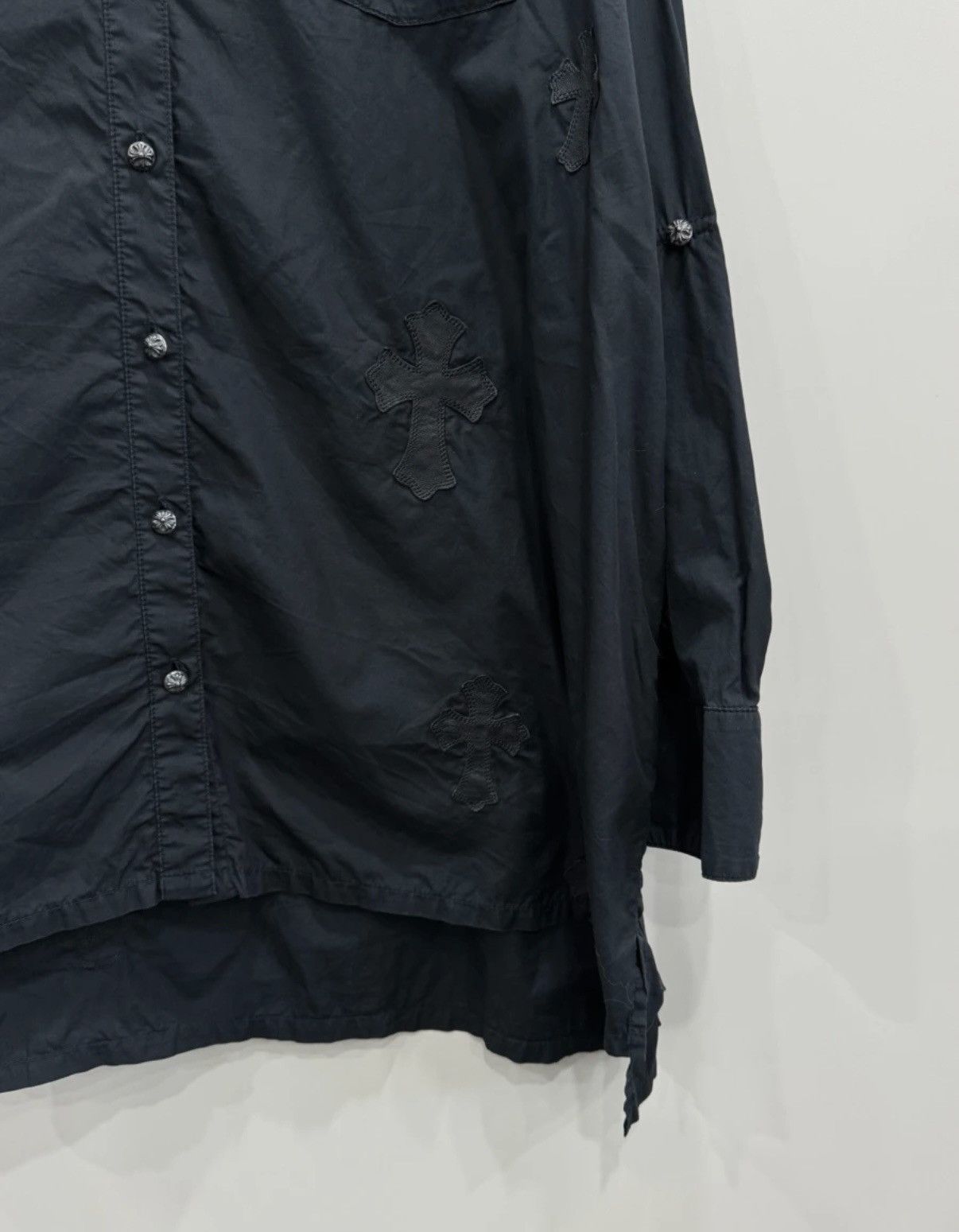Chrome Hearts Chrome Hearts Full Cross Leather Patch Batwing Sleeve Shirt Size US S / EU 44-46 / 1 - 4 Thumbnail