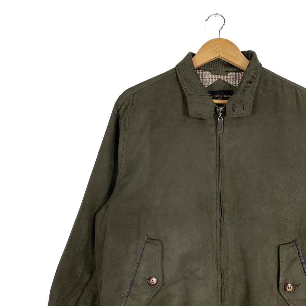 Gianni Valentino GIANNI VALENTINO Olive Green Casual Jacket #1141-C52 Size US M / EU 48-50 / 2 - 6 Thumbnail