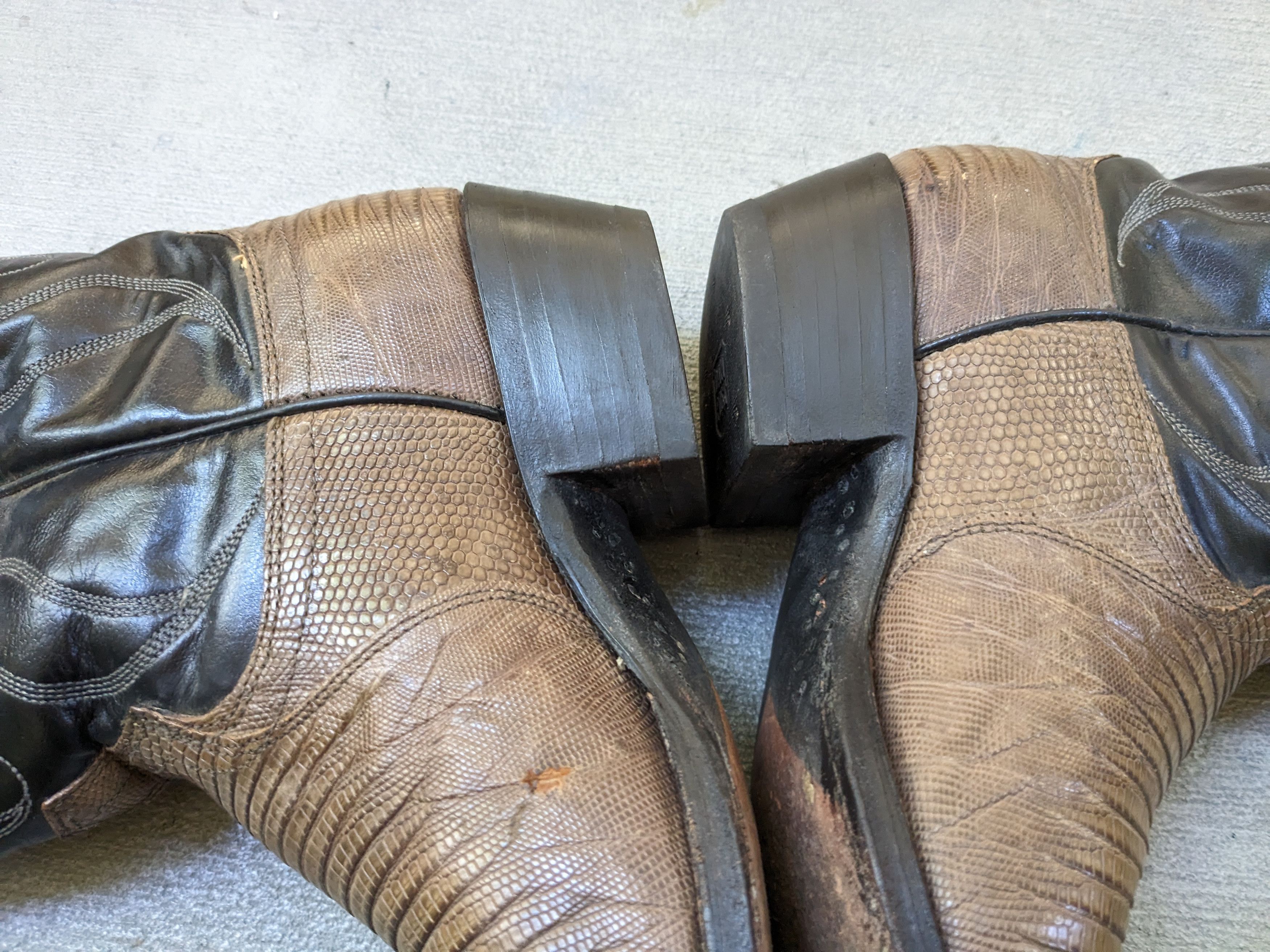 Dan Post Dan Post Cowboy Boots 9 D Olive Green Black Lizard USA Size US 9 / EU 42 - 15 Thumbnail