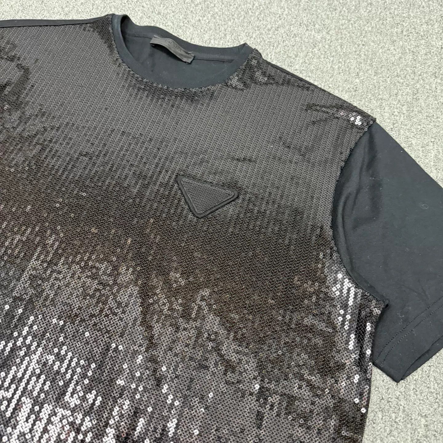 Prada Prada Black Sequin Short-Sleeve Tee S 99 New Size US S / EU 44-46 / 1 - 3 Thumbnail