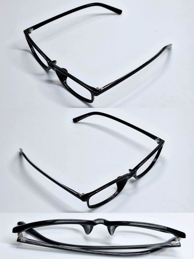 Other VINTAGE 743-1T Slim Black Square Frame Glasses Minimalist Size ONE SIZE - 3 Thumbnail