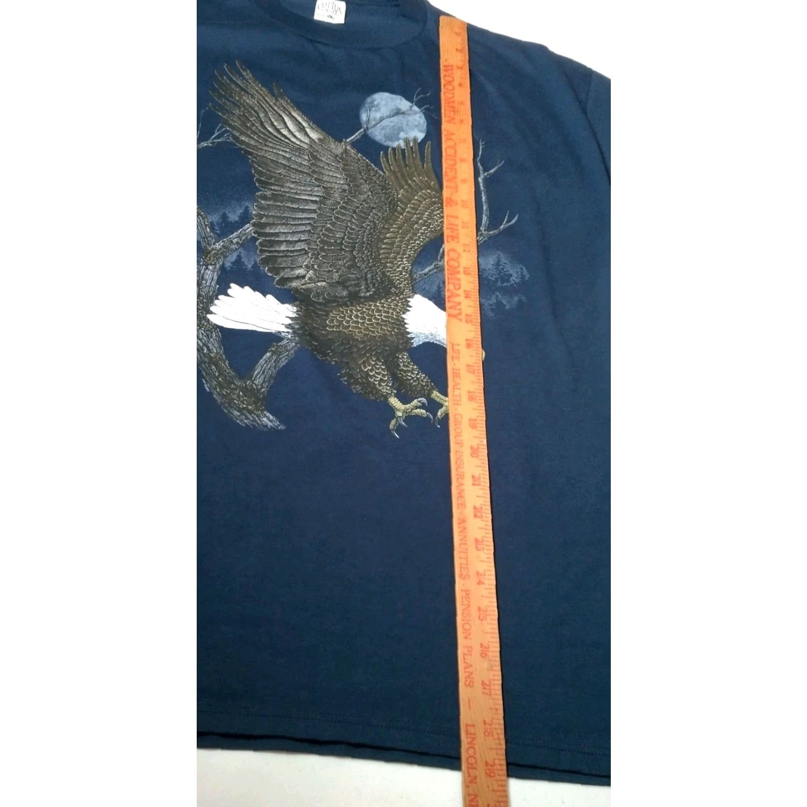 Cotton On VINTAGE Cotton Bald Eagle Shirt Men XL Blue Nature Graphic Moon Tree Cotton Grove Size US XL / EU 56 / 4 - 4 Thumbnail