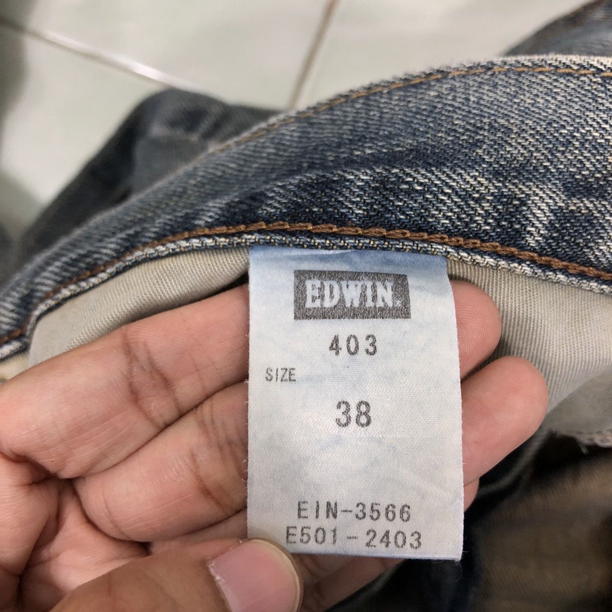 Japanese Brand 🔥90’s Vintage Edwin Distressed Denim Jeans Blue Tag Japan Size US 40 / EU 56 - 15 Thumbnail