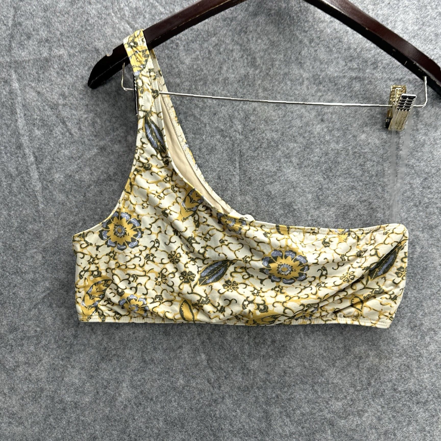 Ulla Johnson Ulla Johnson Zahara Bikini Top Womens L Yellow Citrus Print One Sleeve Boho Beach 90s Ladies (Bikini) Size L / US 10 / IT 46 - 2 Thumbnail