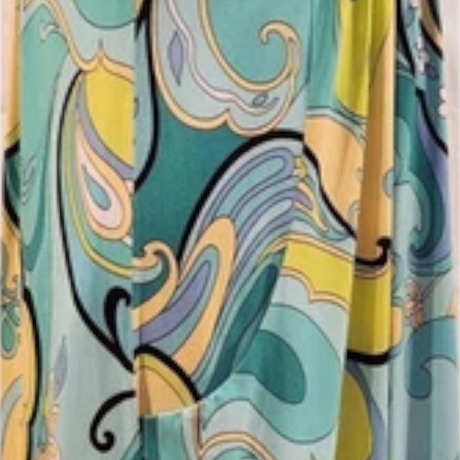 Essentials Essentials by A.B.S. Size Medium Dress Aqua & Yellow Midi Size M / US 6-8 / IT 42-44 - 5 Thumbnail