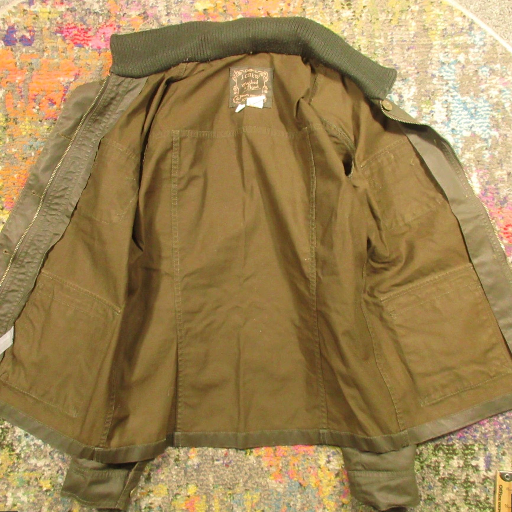 J.Crew VINTAGE J.CREW Washed & Aged Utility Jacket XS Brown Waxed Cotton Field Barn Coat Size XS / US 0-2 / IT 36-38 - 4 Thumbnail