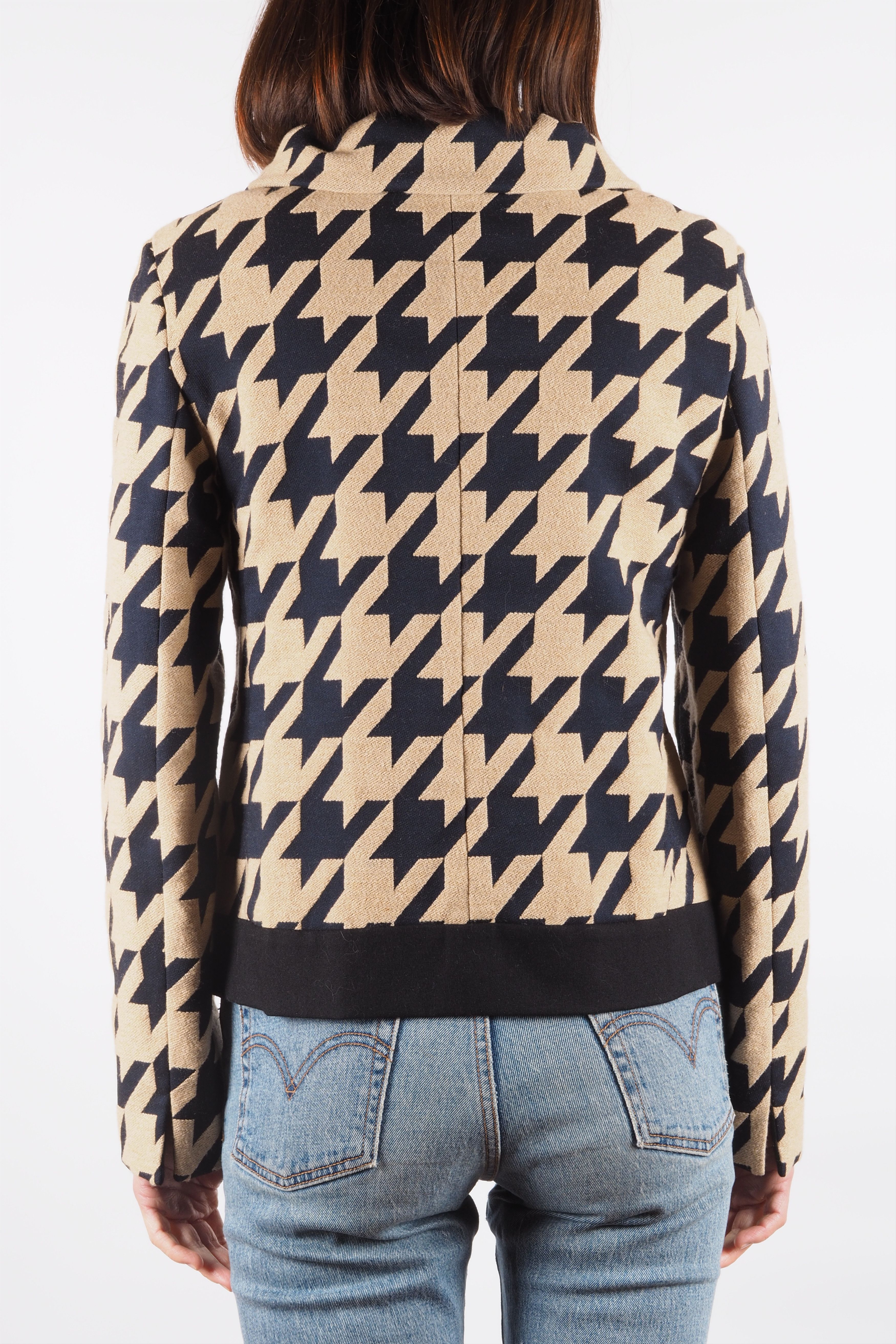 Akris Akris Beige Black Wool Houndstooth Jacket Size M / US 6-8 / IT 42-44 - 3 Thumbnail