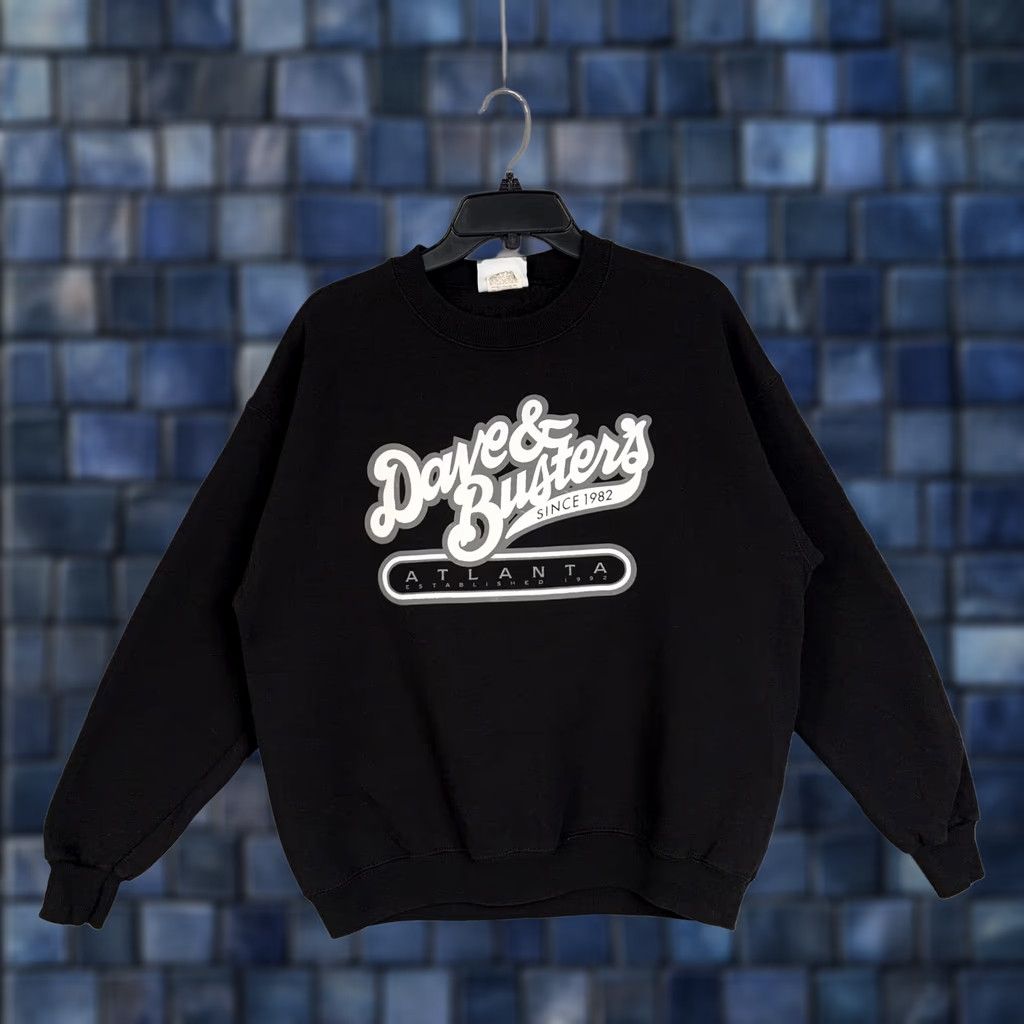Lee VINTAGE Lee Sweatshirt Mens Large Black Dave & Busters Atlanta Crewneck 90s Heavyweight USA Founded Since 1889 Men Size US L / EU 52-54 / 3 - 1 Thumbnail