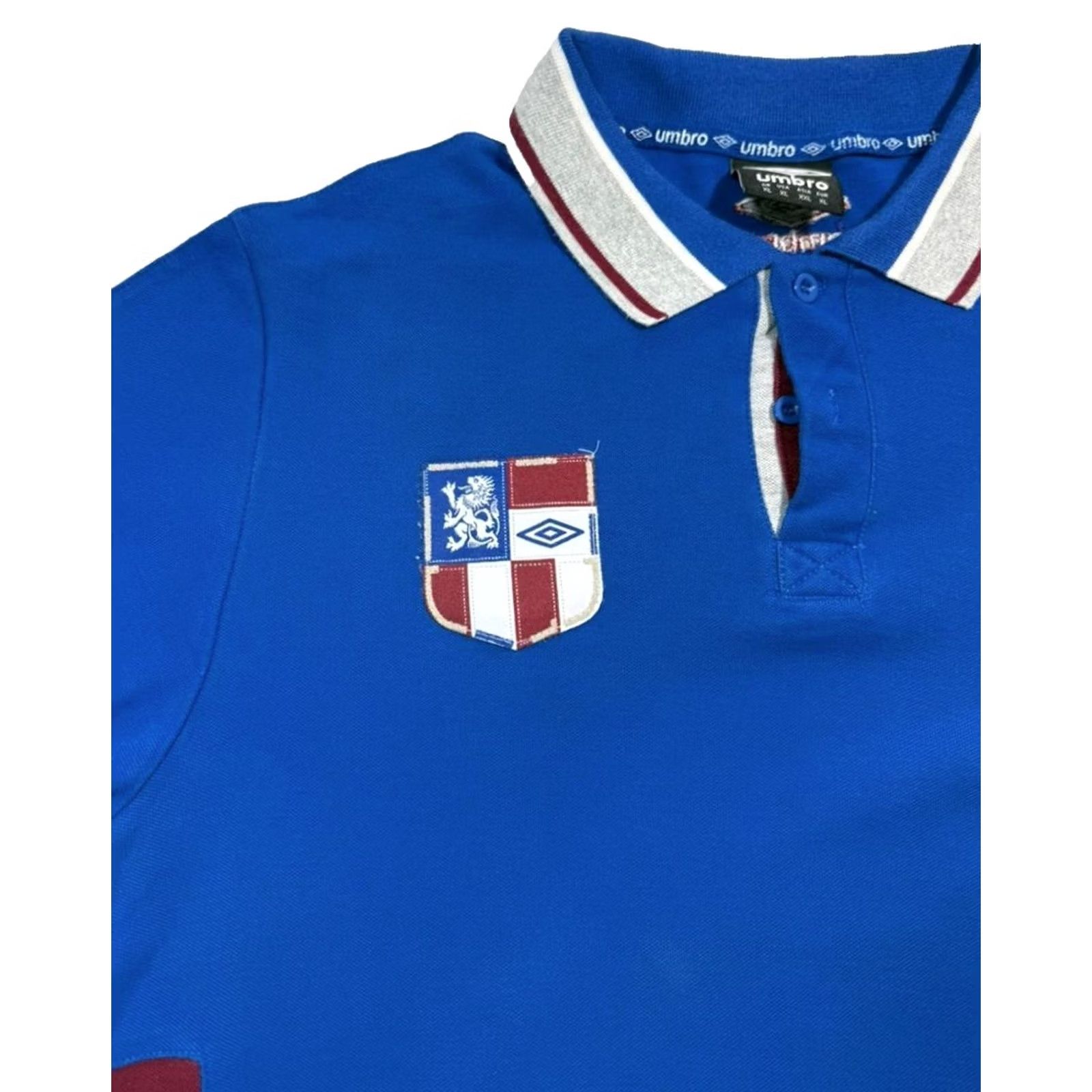 Umbro Umbro Polo Shirt Men XL Blue Knit Cotton Short Sleeve Lion Crest Logo Size US XL / EU 56 / 4 - 5 Thumbnail