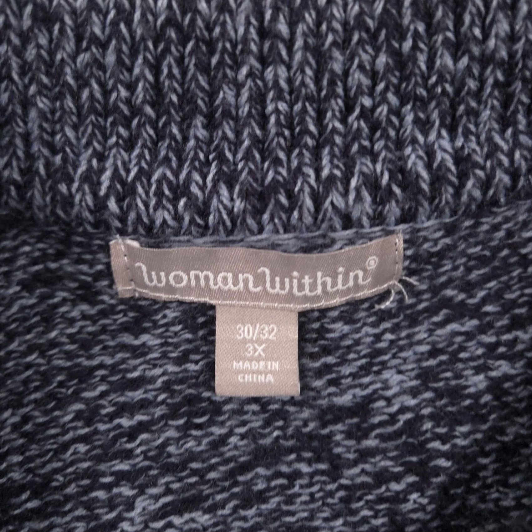 Vintage VINTAGE Woman Within Sweater Womens 3X Gray Full Zip Collared Cable Knit Pockets Plus Size XXL / US 16-18 / IT 52-54 - 5 Thumbnail