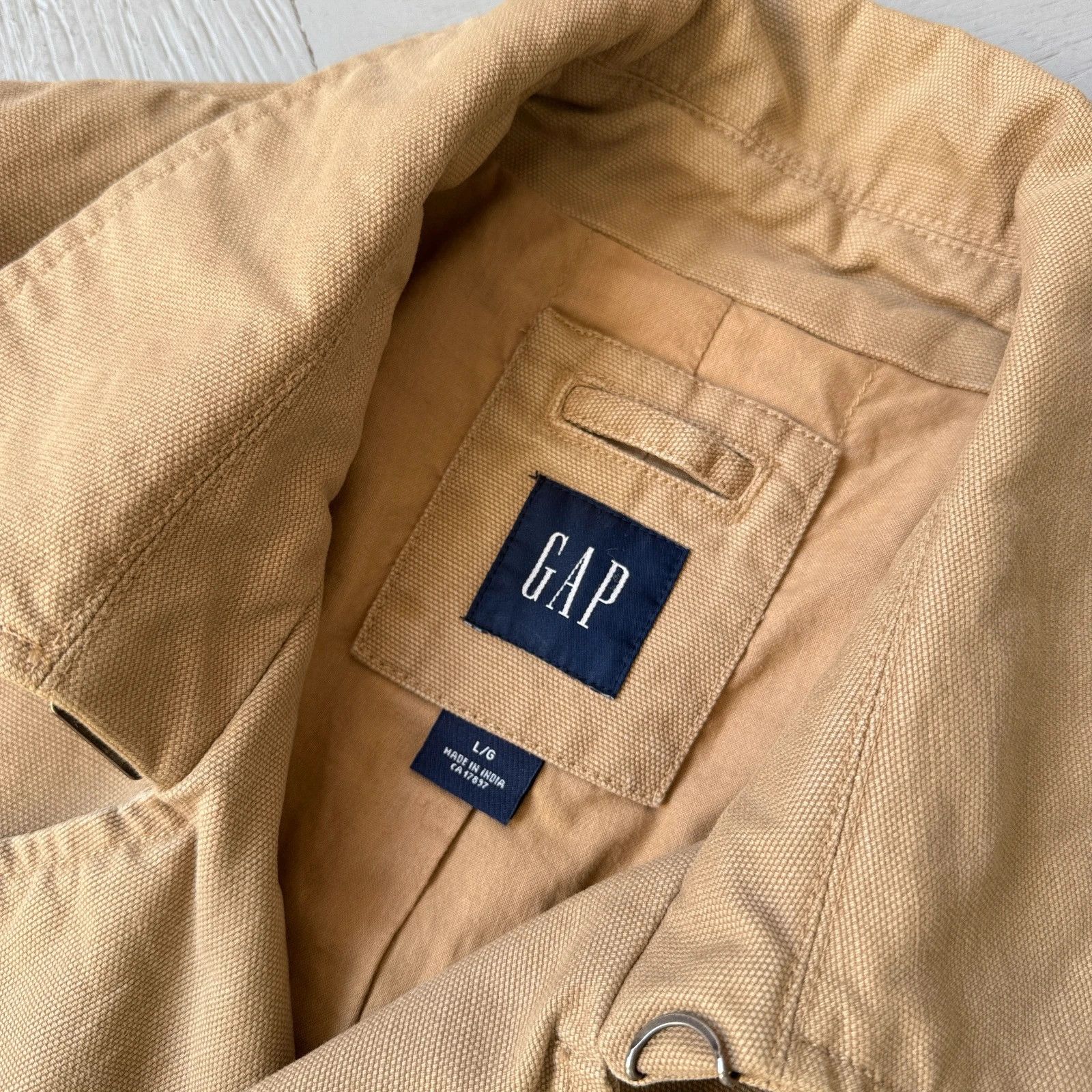 Gap Vintage 00s GAP Canvas Peacoat US Navy Heavy Cotton Jacket Size US L / EU 52-54 / 3 - 5 Thumbnail