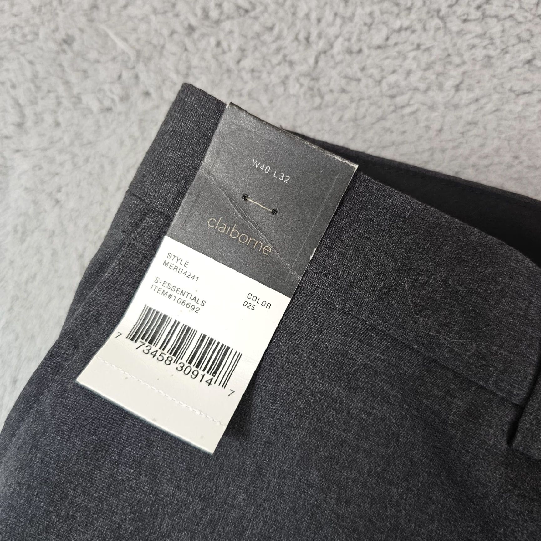 Liz Claiborne Claiborne Pants Mens 40x32 Gray Flat Front Dress Slacks 5 Essentials Stretch Shirt? Size US 40 / EU 56 - 2 Thumbnail