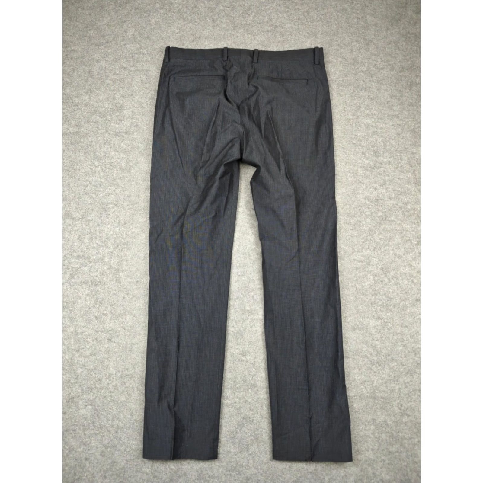 Theory Theory Mens Pants 34x32 Blue Pinstripe Cotton Dress Straight Leg Business Slacks Size US 34 / EU 50 - 5 Thumbnail