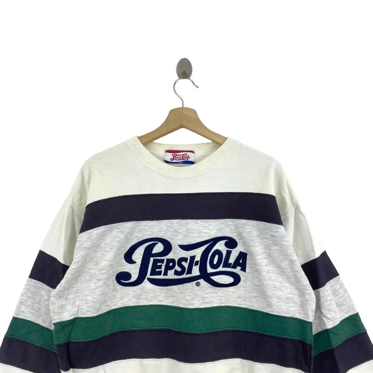Pepsi Vintage 90’ PEPSI COLA Center Logo Striped Rugby Sweatshirt Size US M / EU 48-50 / 2 - 5 Thumbnail