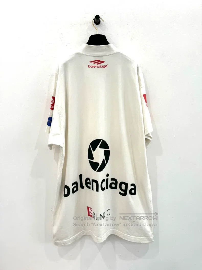 Balenciaga Balenciaga White Racing Multi-Element Full Logo Short Slee Size US S / EU 44-46 / 1 - 3 Thumbnail