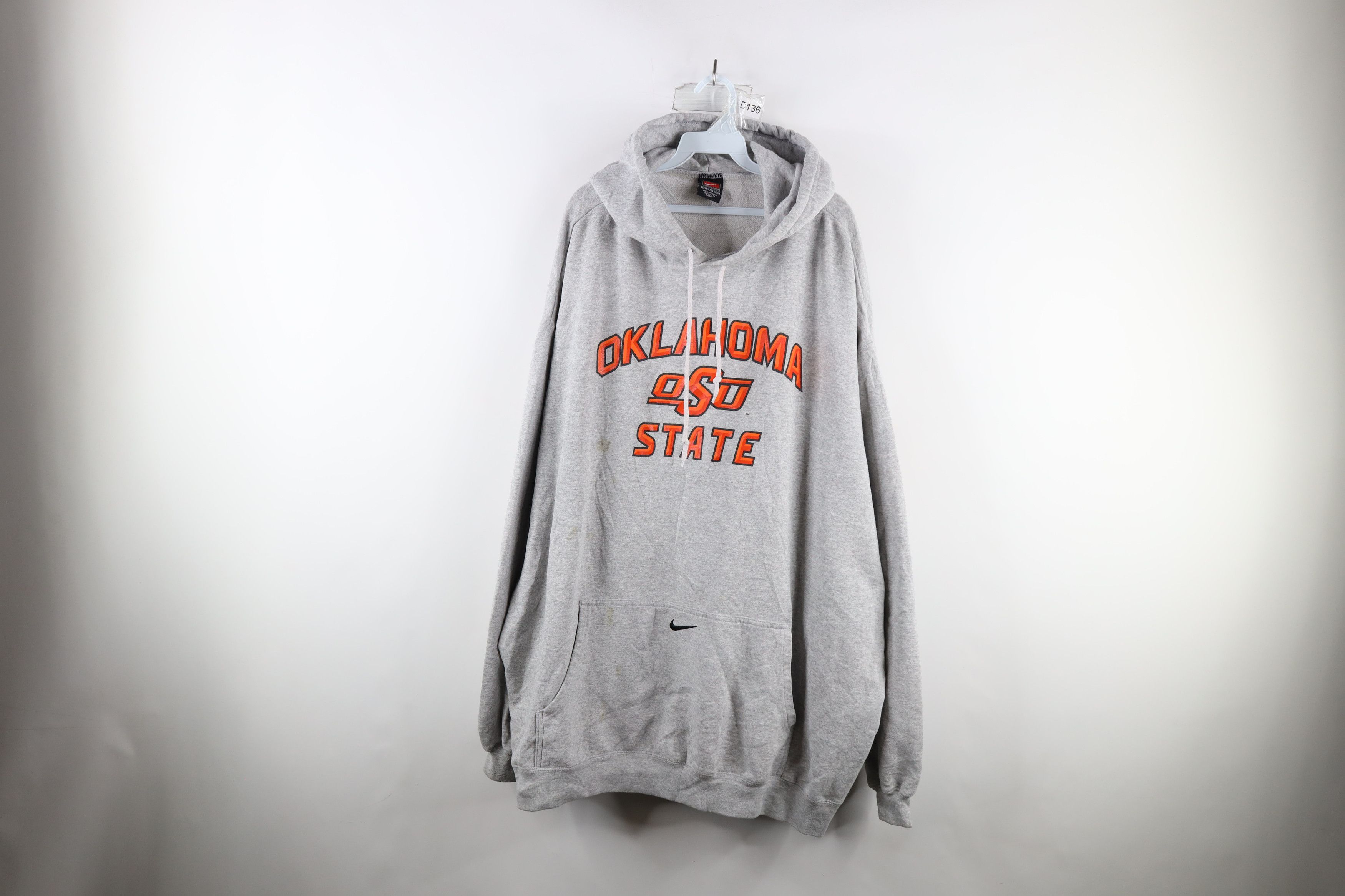 image of Nike Oklahoma State University Football Hoodie Gray in Grey, Men's (Size 2XL)