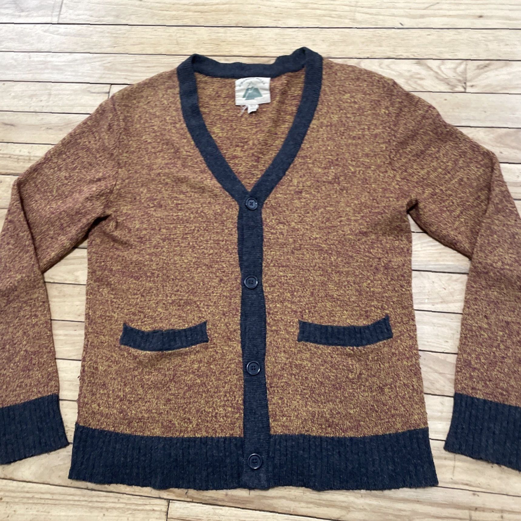 Vintage O'Hanlon Mills Lambs Wool Cardigan Sweater Rust Gray Marled Knit Pockets Men's S Size US S / EU 44-46 / 1 - 3 Thumbnail
