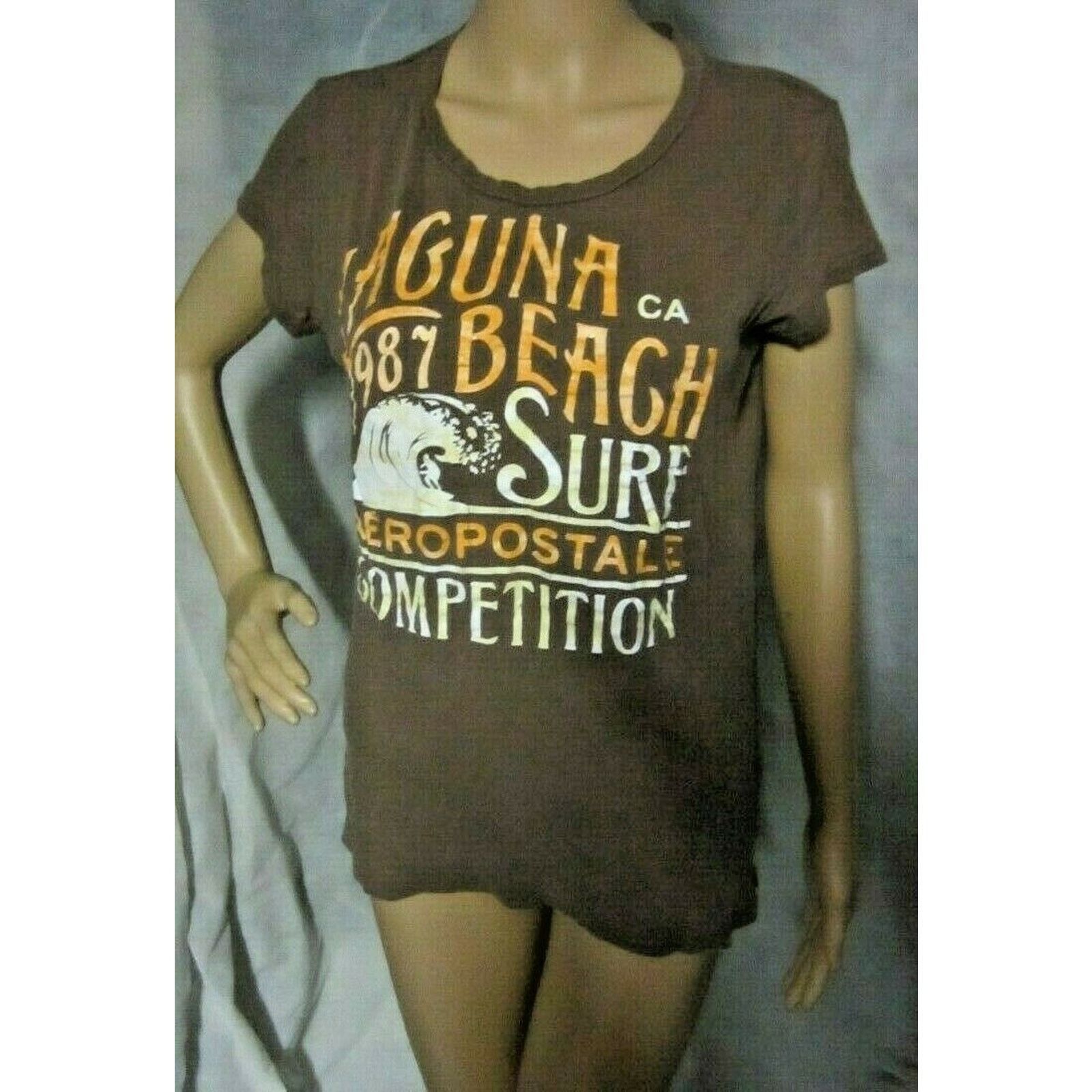 Aeropostale Surf Graphic Brown Tee Aeropostale Laguna Beach 1987 Size US XL / EU 56 / 4 - 2 Thumbnail