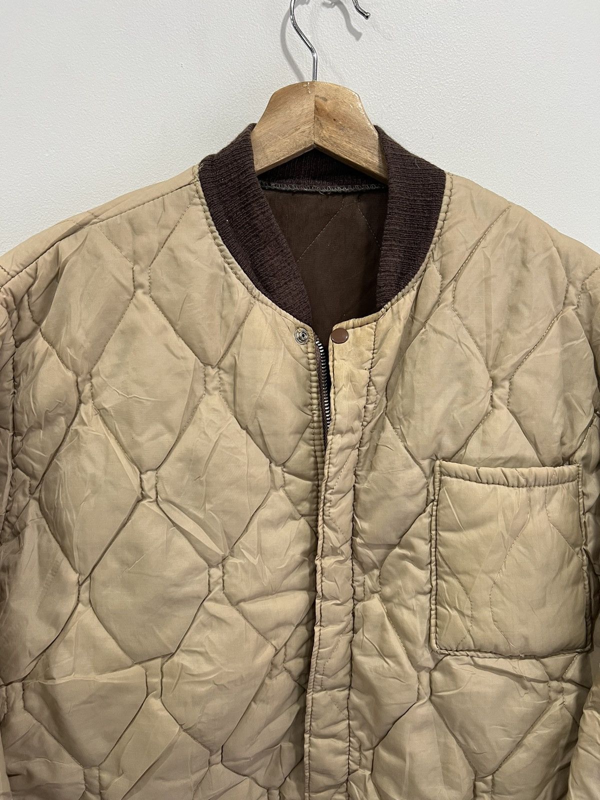 Vintage Vintage Quilted Bomber Zip Up Jacket liner brown Size US S / EU 44-46 / 1 - 2 Thumbnail