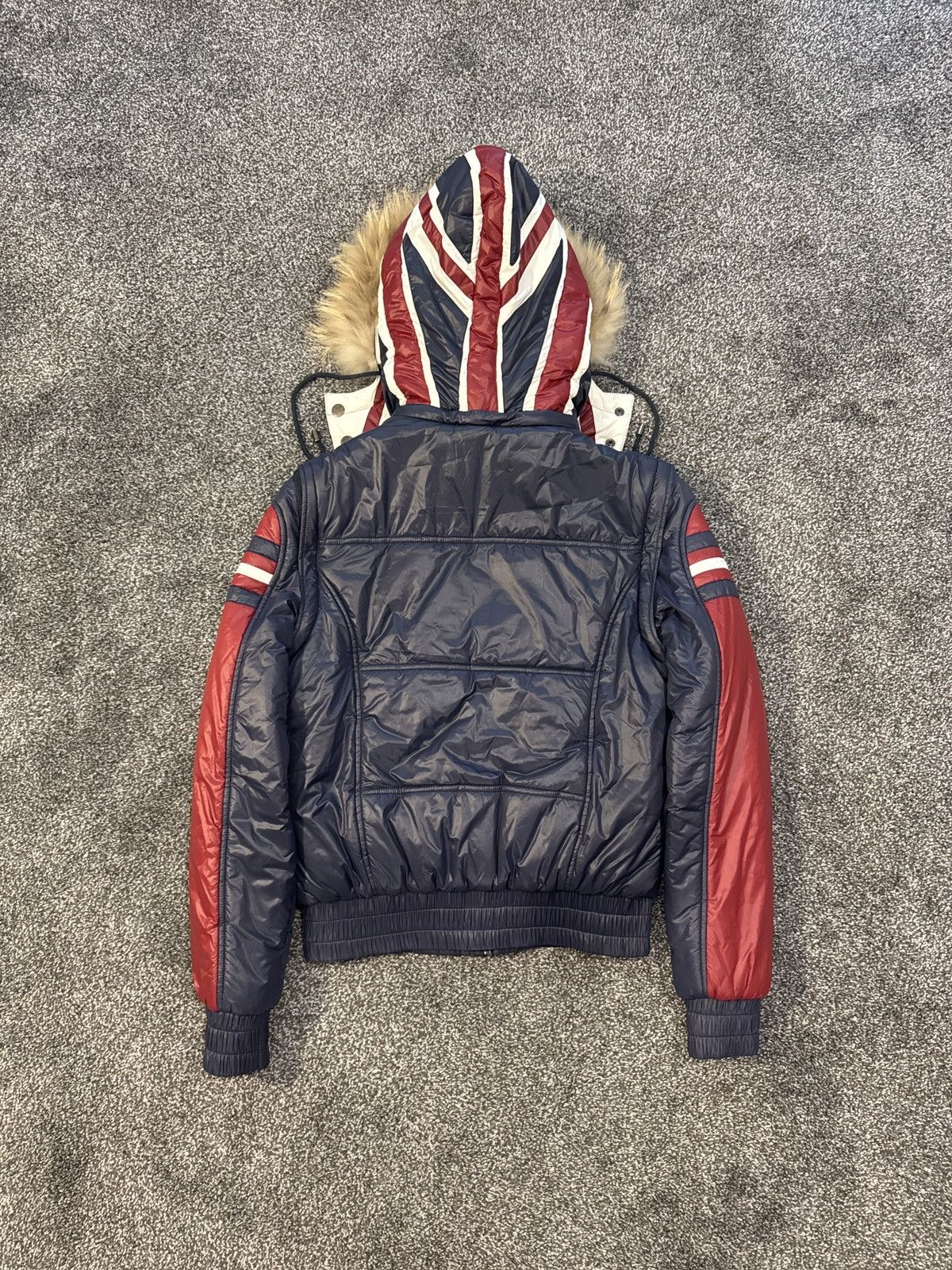 Dolce & Gabbana Union Jack Fur Puffer Jacket / Vest Heavy Coats