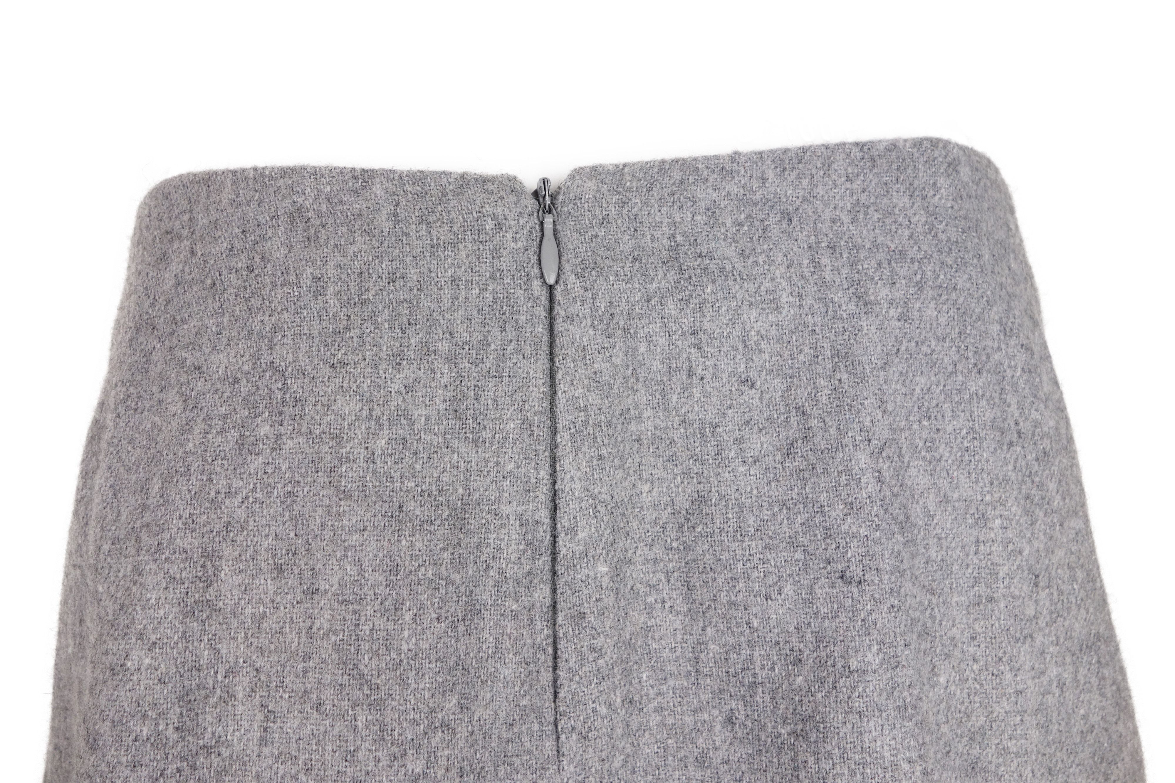 X-Girl X-Girl Kim Gordon 1990s Grey Poly Wool Mini Skirt Size 28" / US 6 / IT 42 - 7 Thumbnail