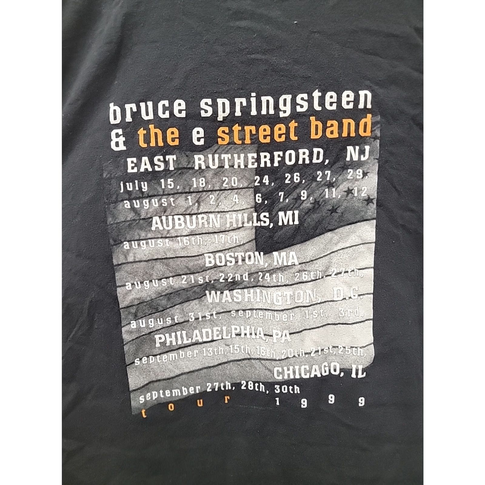 Vintage VINTAGE AllSport Bruce Springsteen The E Street Band Tour 1999 T Shirt 90s L Mens Black Cotton Short Sleeve Double Sided Some fading Size US L / EU 52-54 / 3 - 5 Thumbnail