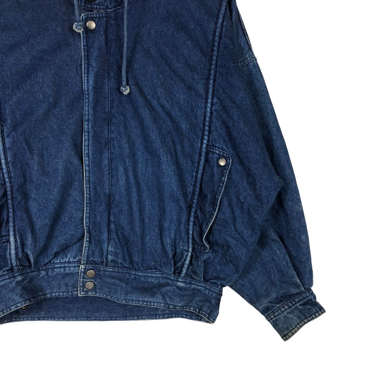 Japanese Brand VINTAGE BOMBER JACKET DENIM PARACHUTE RIVERSON ISSEY MIYAKE Size US M / EU 48-50 / 2 - 7 Thumbnail