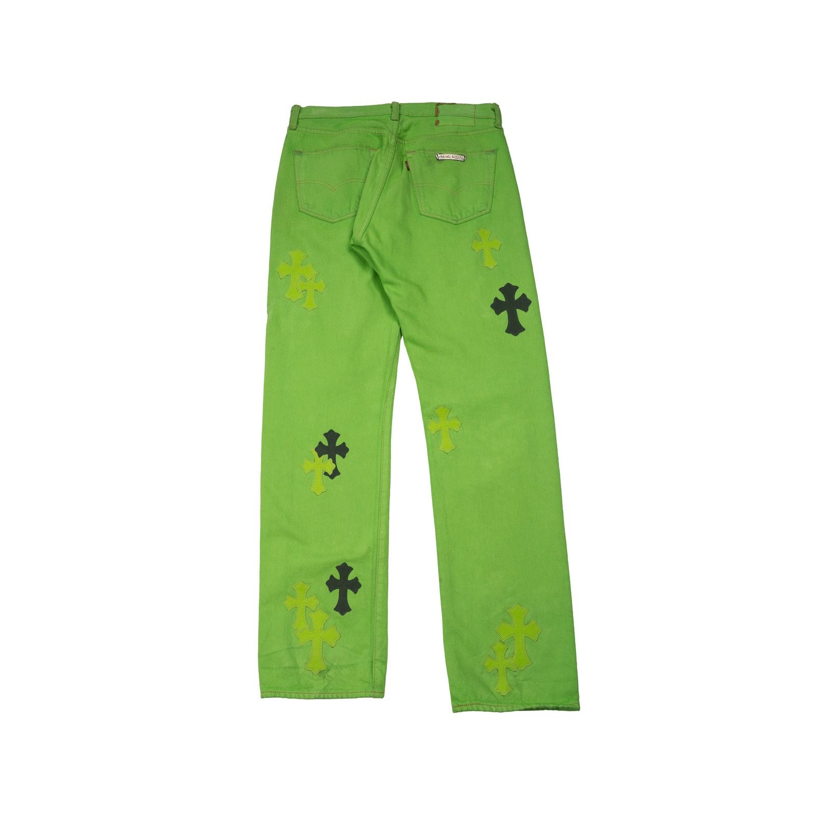 Chrome Hearts Levi's 501 Sex Record Exclusive Cross Patch Green Jeans Size US 36 / EU 52 - 2 Thumbnail