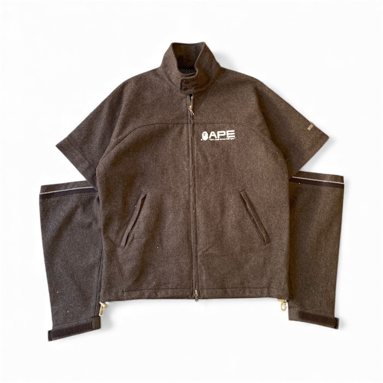 Bape Vintage 90s Gore Windstopper A Bathing Ape Wool Jacket Size US S / EU 44-46 / 1 - 1 Thumbnail