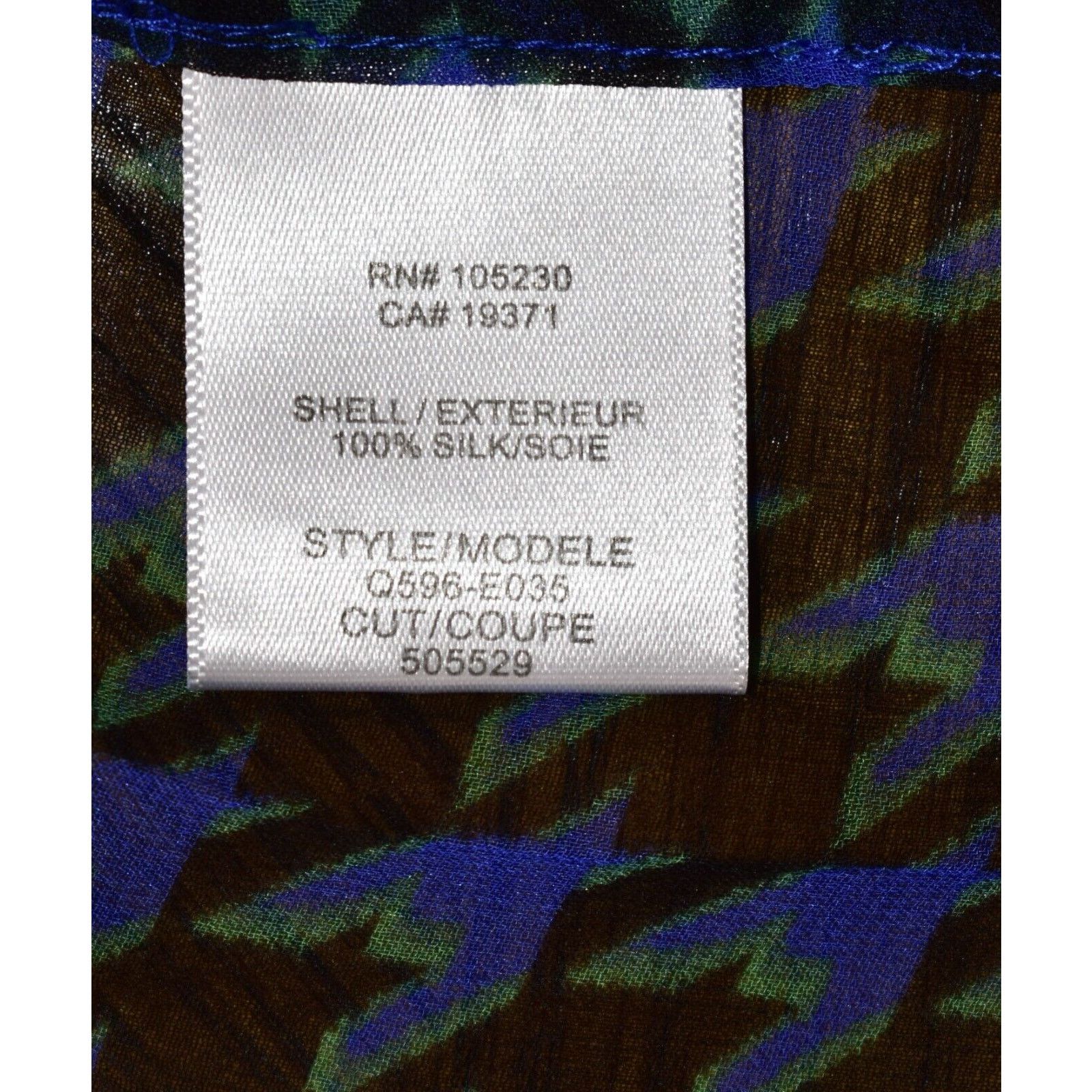 Equipment A8 EQUIPMENT Blue/Blk Abstract Silk Long Sleeve Shirt Sz XS Size XS / US 0-2 / IT 36-38 - 5 Thumbnail