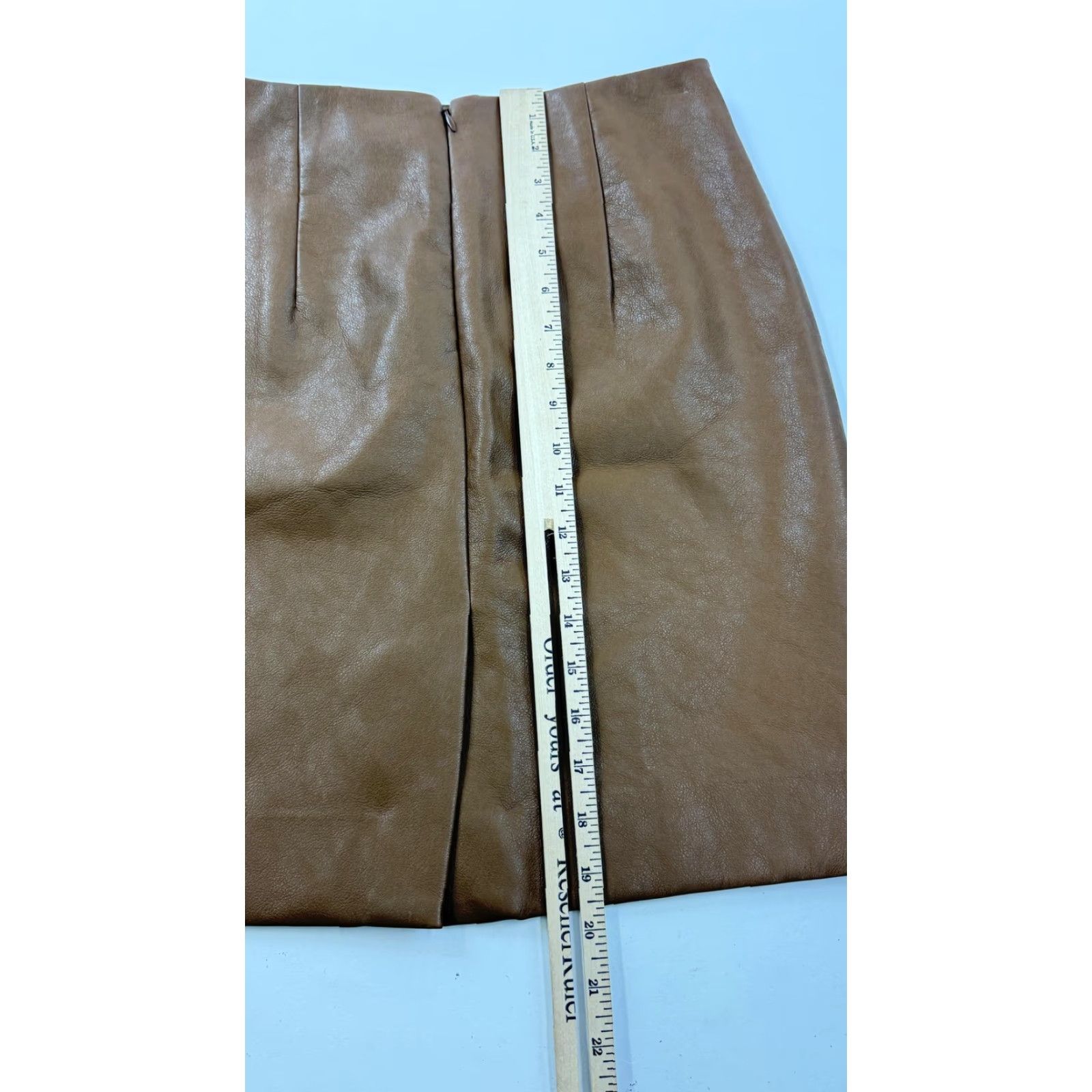 J.Crew J.Crew Skirt Womens 6P Brown Faux Leather Pencil Lined High Waist Mini Knee Length Zipper Size 28" / US 6 / IT 42 - 6 Thumbnail