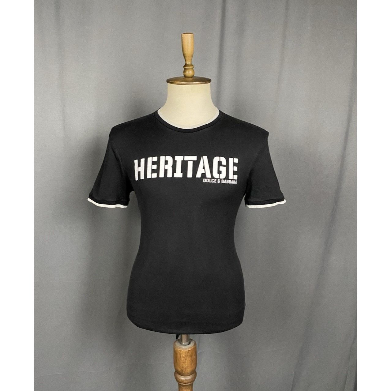 Dolce & Gabbana Dolce&Gabbana Heritage Big Logo Men's Black T-Shirt Size 46 Size US S / EU 44-46 / 1 - 1 Thumbnail