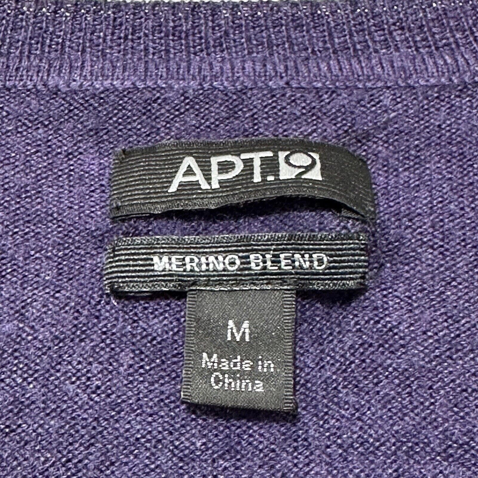 Apt. 9 Apt. 9 Medium Purple V-Neck Wool Blend Pullover Knit Sweater Size US M / EU 48-50 / 2 - 3 Thumbnail