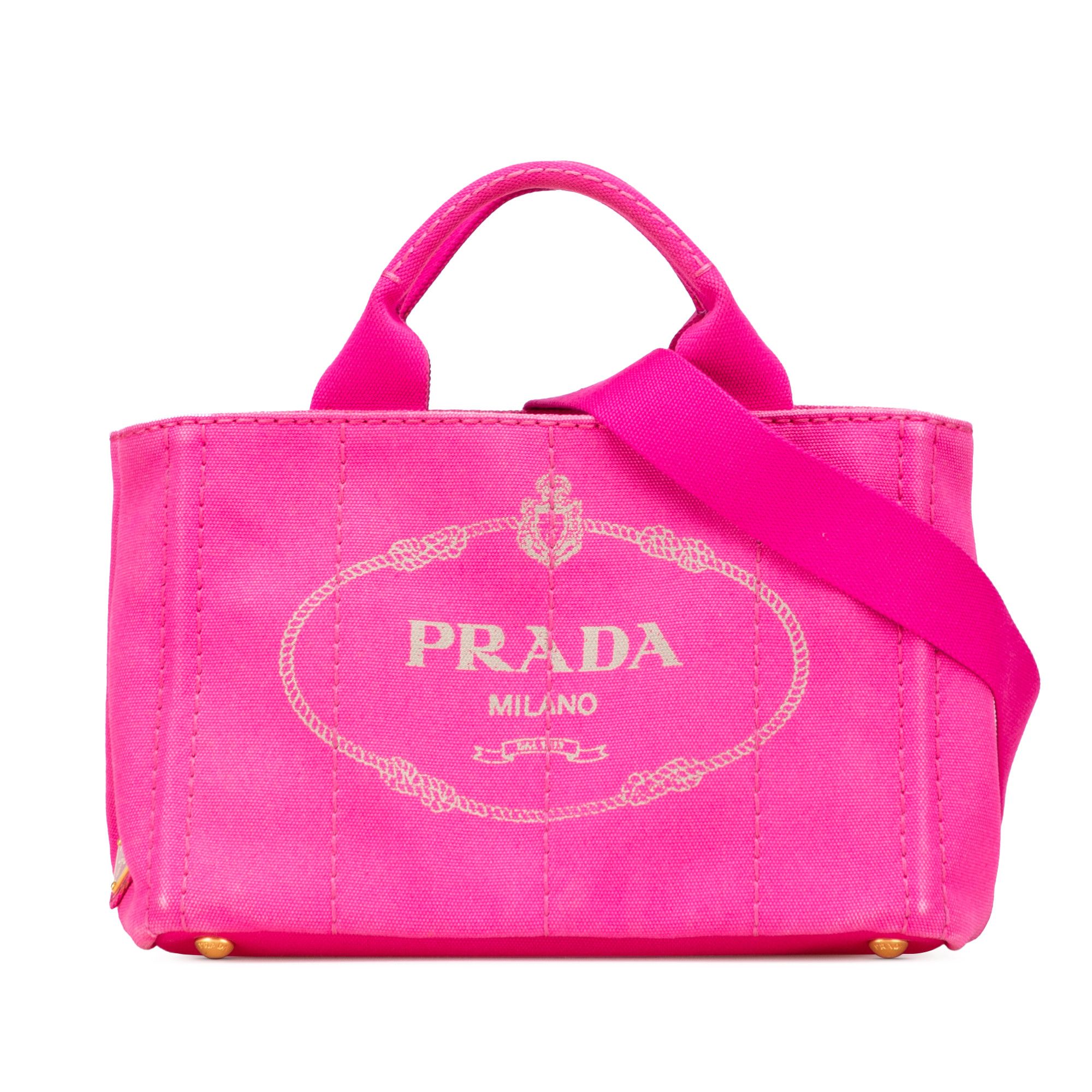 Prada Prada Small Canvas Canapa Logo Satchel Size ONE SIZE - 1 Thumbnail