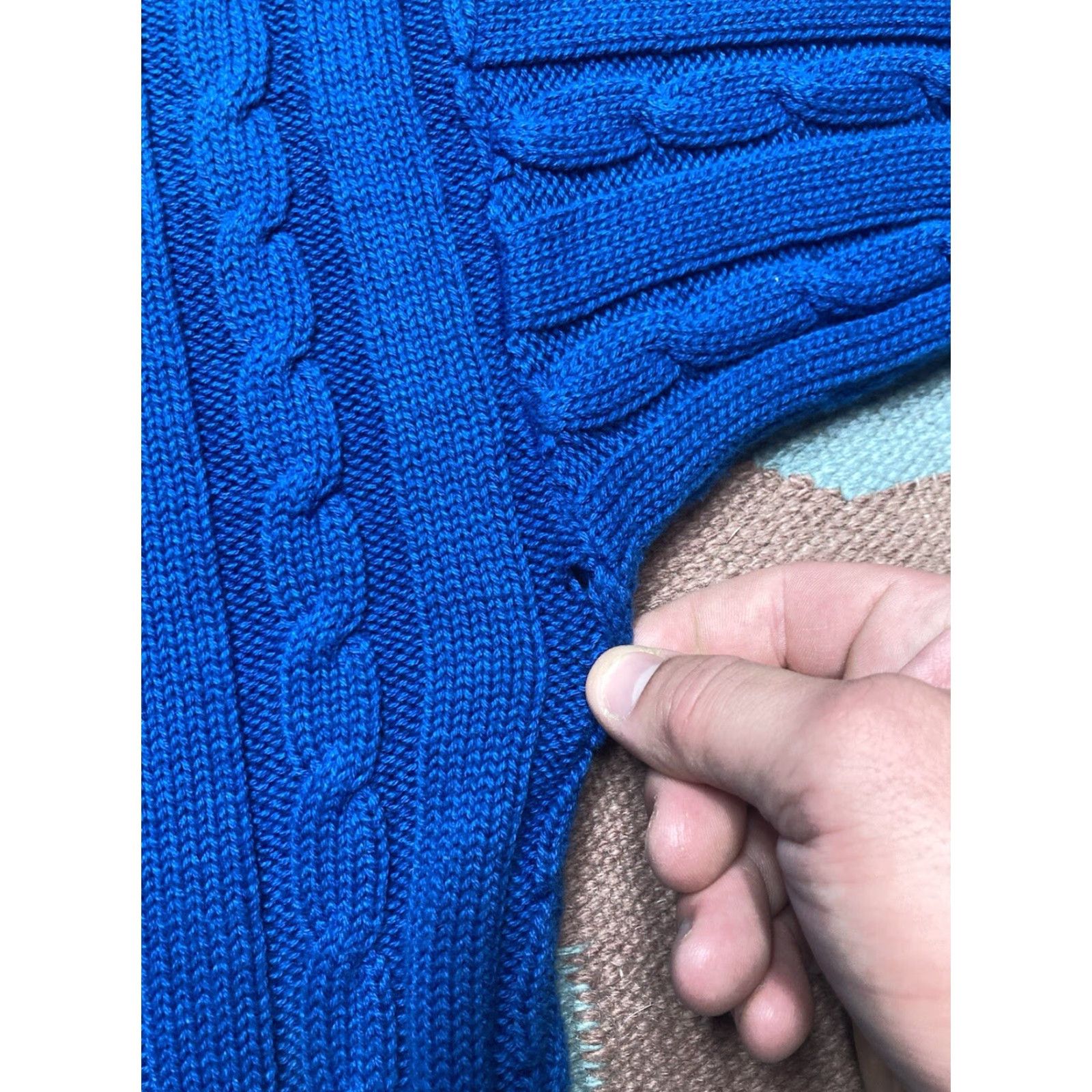 Jantzen VINTAGE Jantzen Crewneck Sweater Cable-Knit Heavyweight Blue Made in USA XL Mens Pullover Crew Neck Knit Size US XL / EU 56 / 4 - 3 Thumbnail
